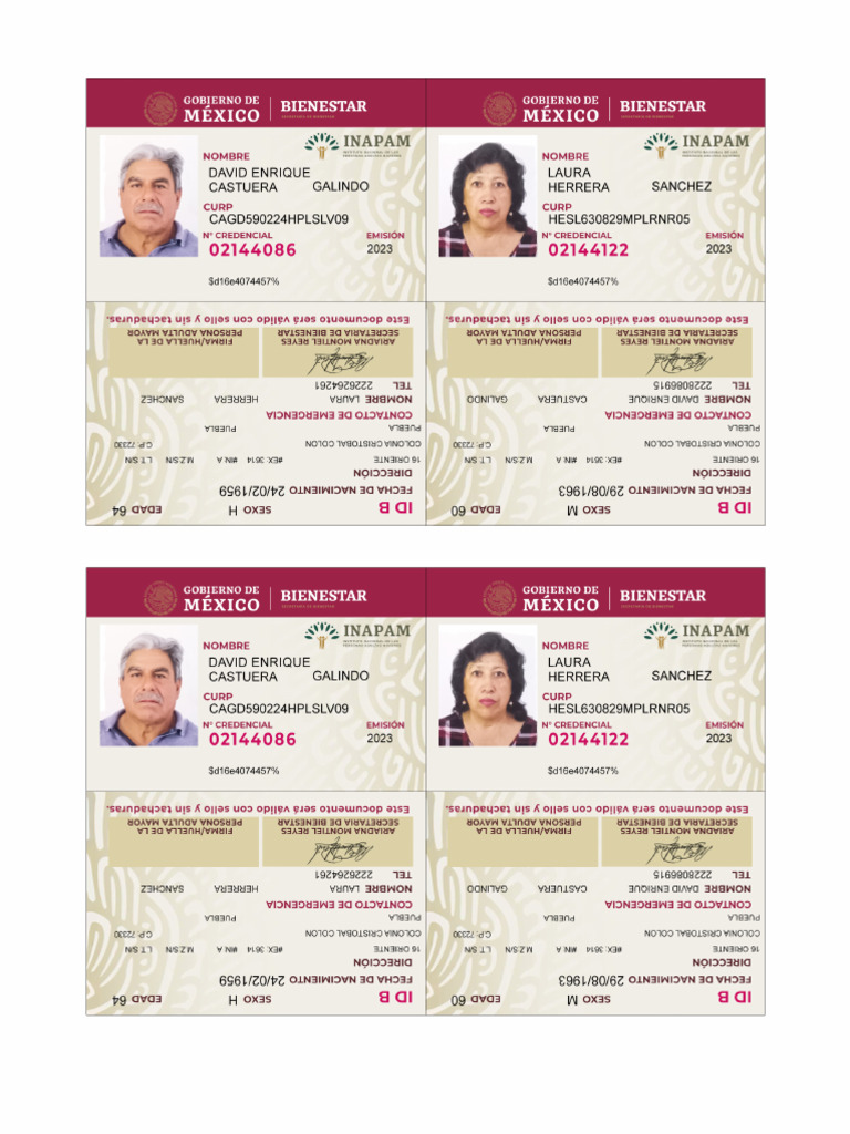 Copias Credencial Inapam | PDF