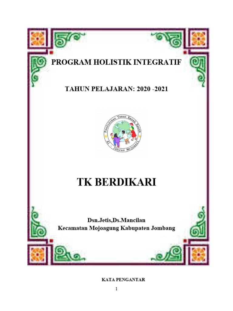 Program PAUD Holistik Integratif 2020-2021 | PDF