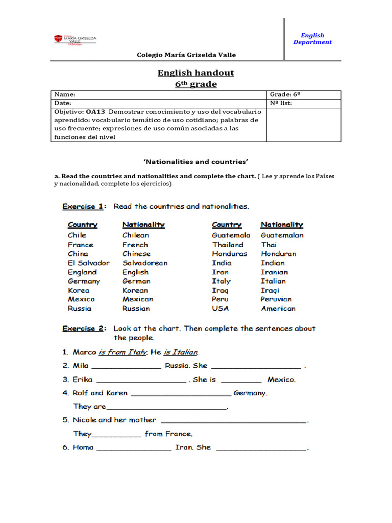 6 Basico Inglés | PDF