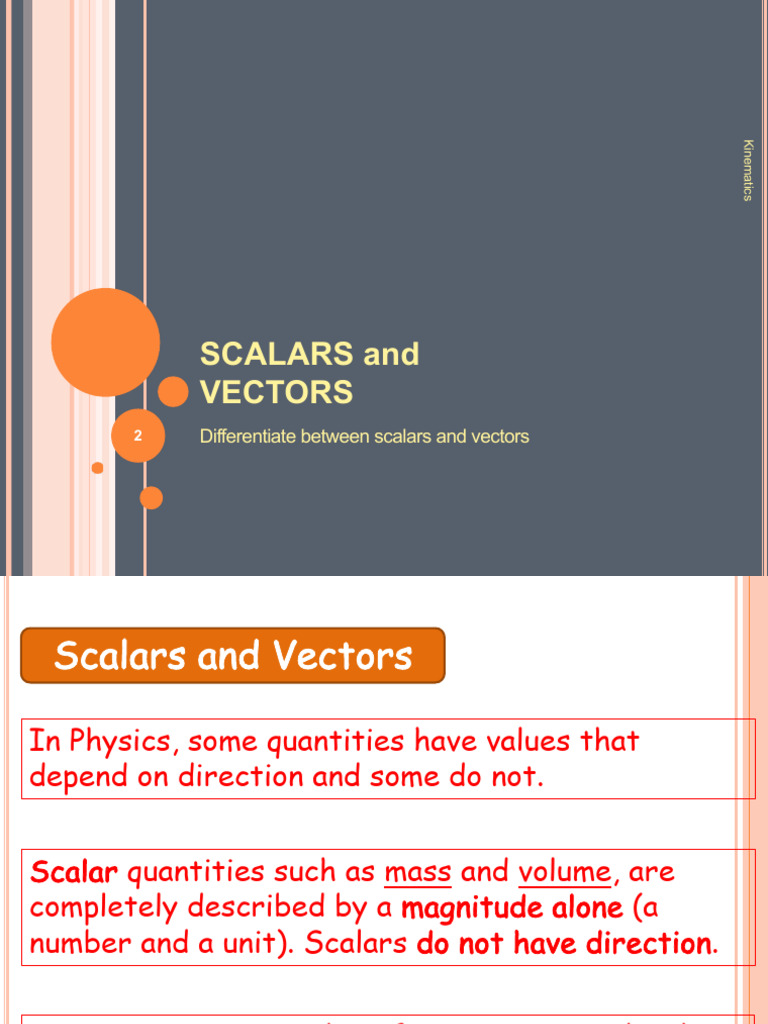 Scalars vs Vectors in Physics Explained | PDF | Acceleration | Velocity