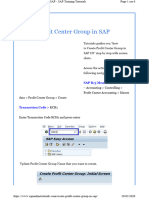 Create Profit Center Group in SAP