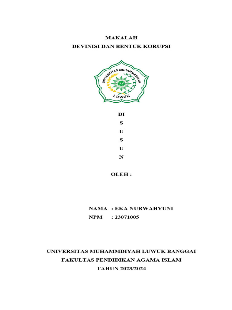 Makalah tentang korupsi pdf