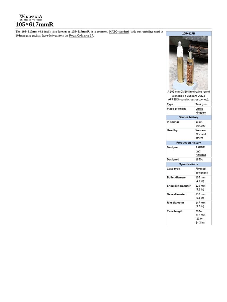 105mm Tank Ammunition Overview | PDF | Ballistics | Projectiles
