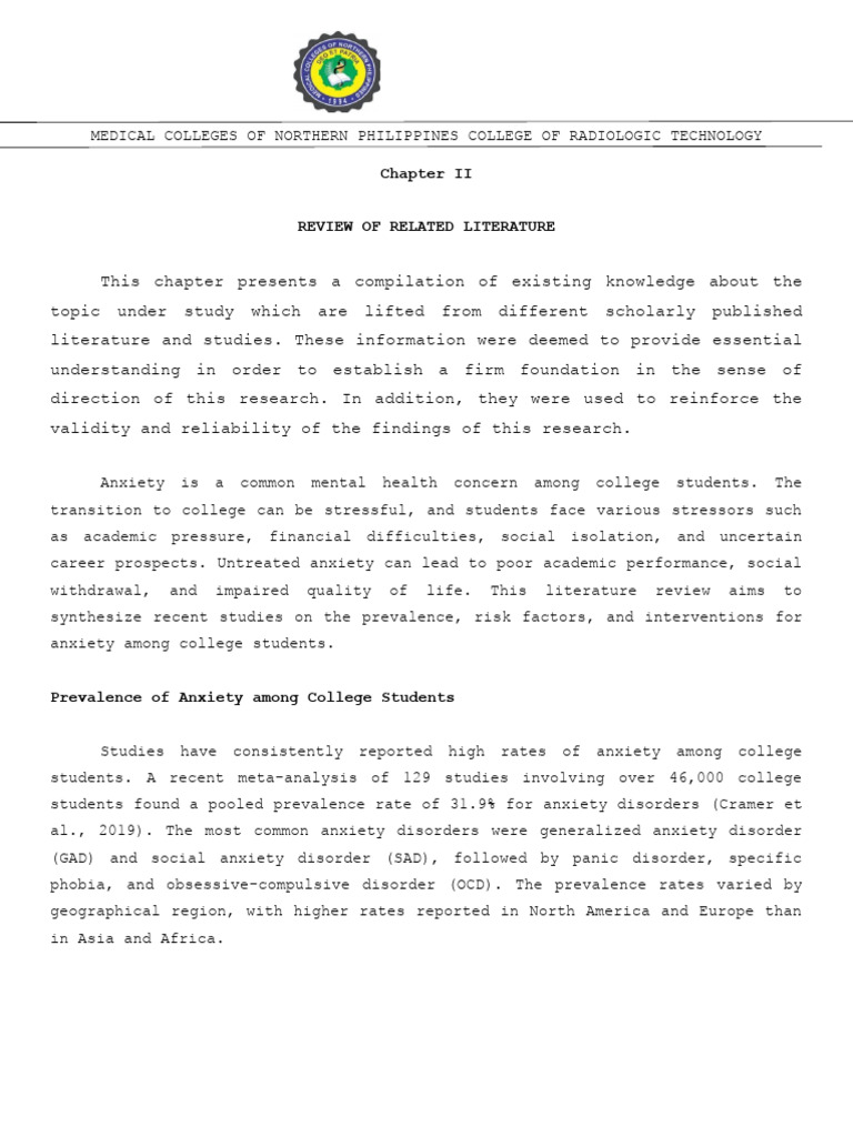 Chapter 2 research sample revision 2 pdf anxiety disorder