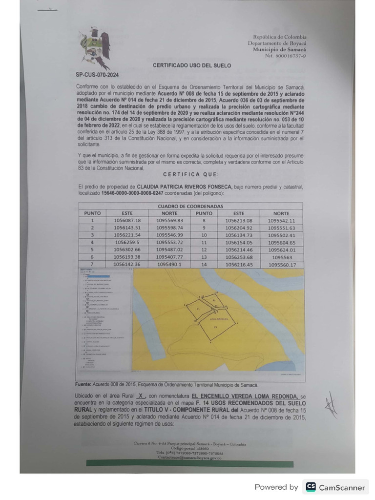 Certificado Uso De Suelo Encenillo Pdf