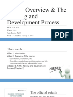 HRM 3410 M N - Week 1 - Course Overview The Training and Development Process EClass
