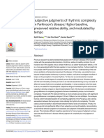 Subjective Judgments of Rhythmic Complexity in Parkinson's Disease: Higher Baseline, Preserved Relative Ability, and Modulated by Tempo
