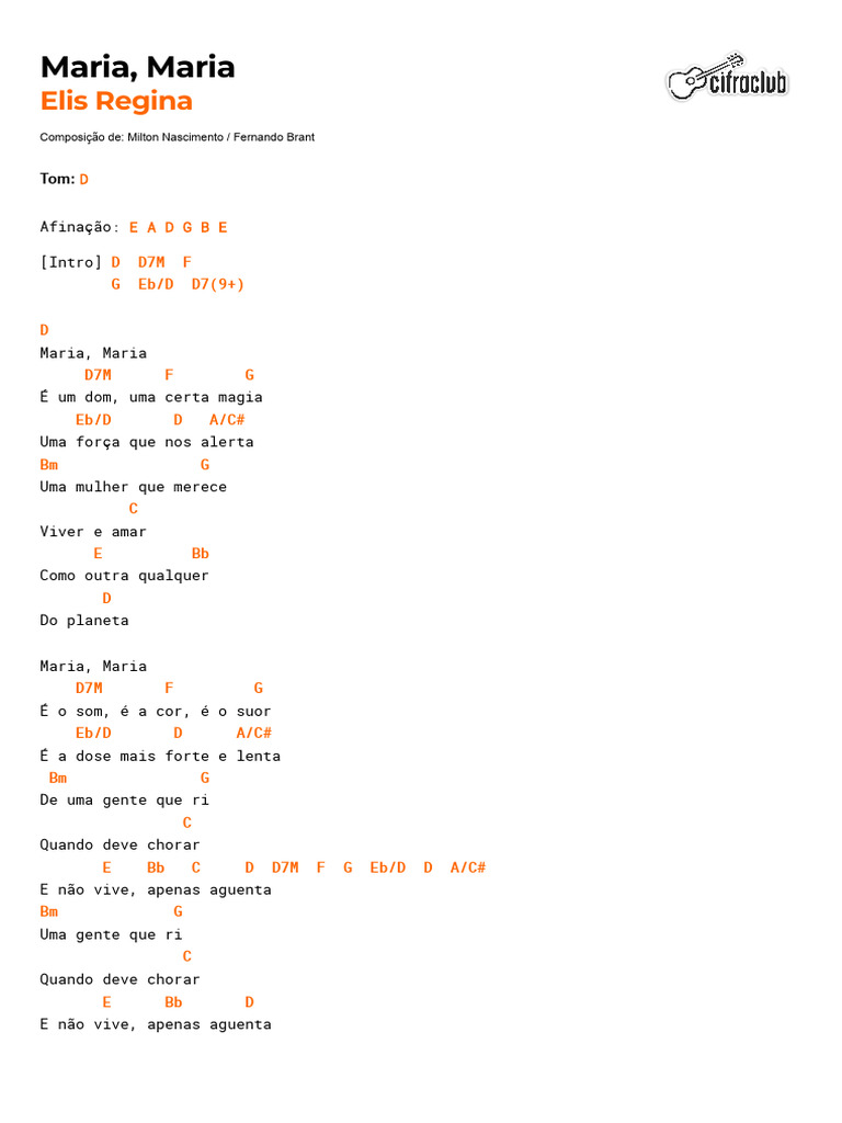 Letra e Cifras de 