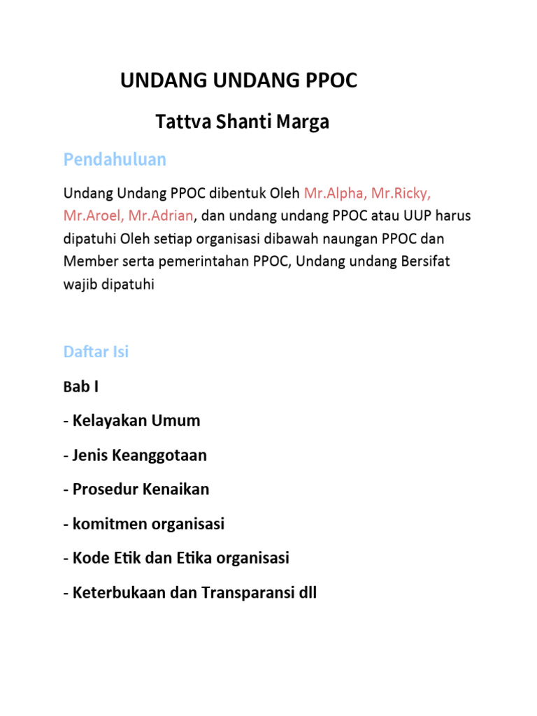 Undang Undang Pppoc-6 | PDF | Hukum