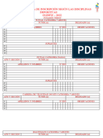 Ficha de Inscripción Según Las Disciplinas Deportivas Olidvenz 2019