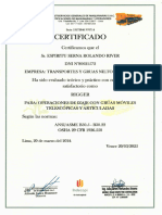Certificado N°6714 - Espiritu Serna Rolando River