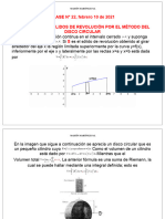 Clase #22 VOLUMENES DE SÓLIDOS SE REVOLUCIÓN POR EL MÉTODO DEL Disco Circular