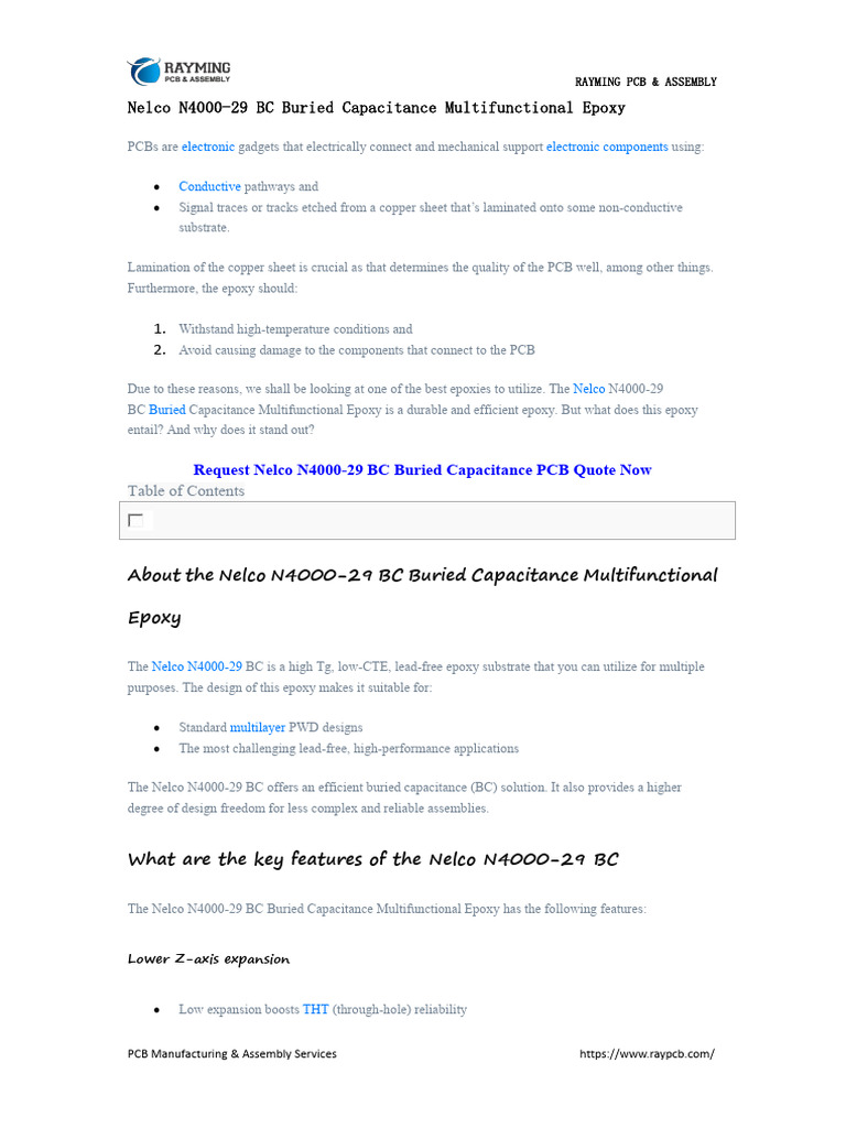 Nelco N400013 BC Buried Capacitance, HighSpeed Multifunctional Epoxy