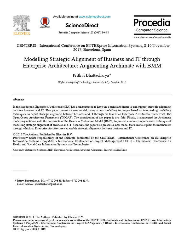 Strategic Alignment of Business and IT | PDF | Enterprise Architecture ...