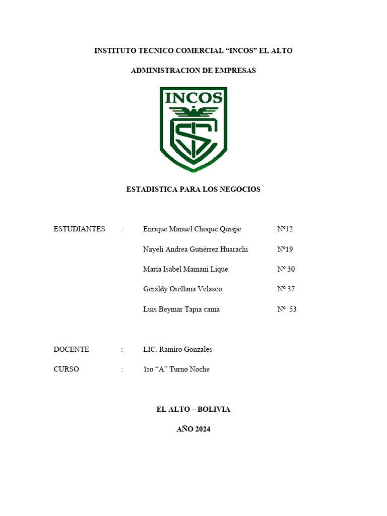 Instituto Tecnico Comercial Pdf Economias Business