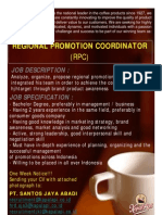 Regional Promotion Coordinator: Job Description