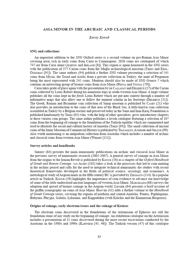 Ancient Coins of Asia Minor | PDF