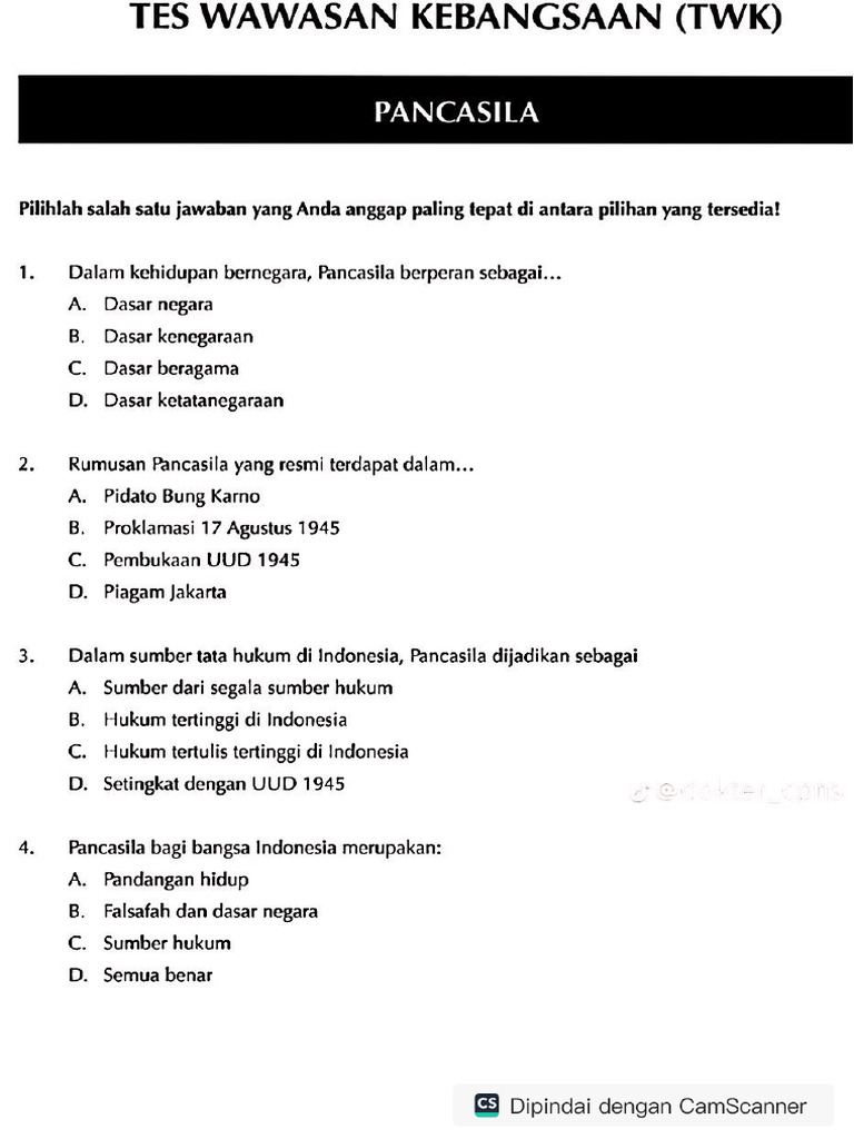 Soal Tes Twk Bumn