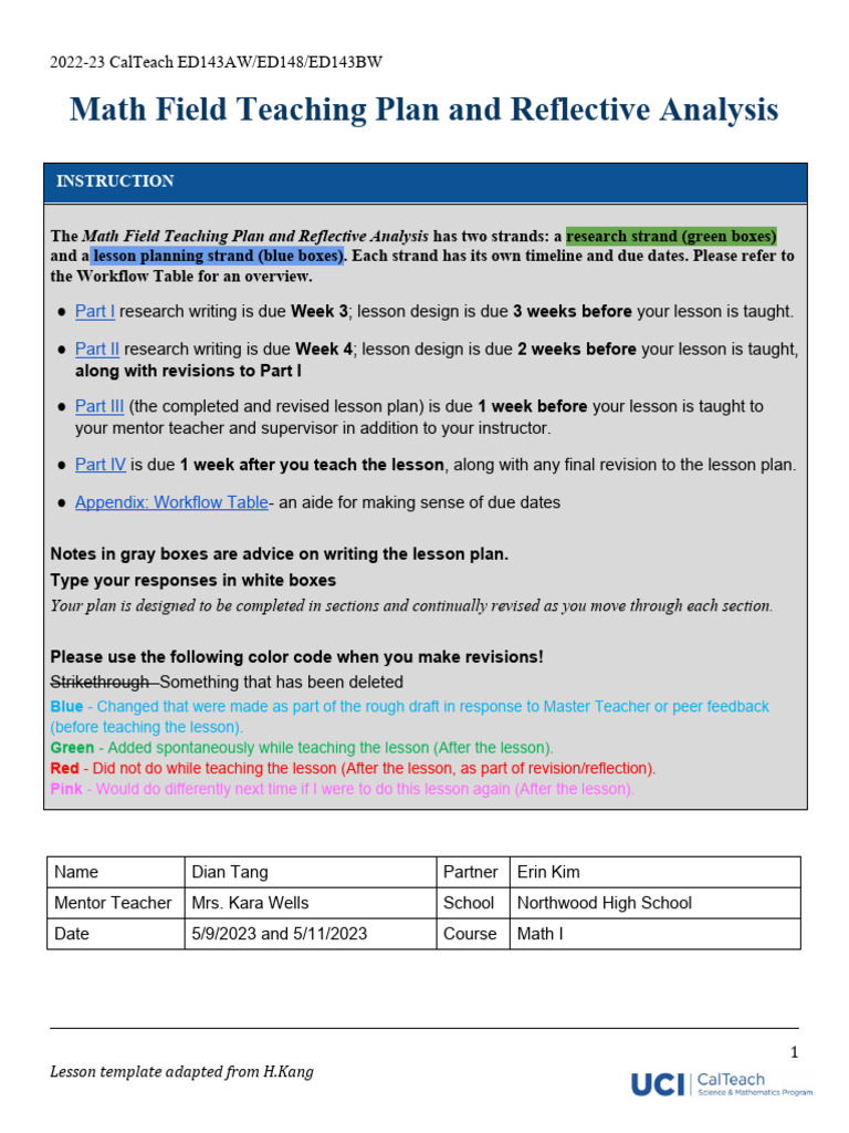 Math Field Teaching Plan Overview | PDF | Mathematics | Cartesian ...