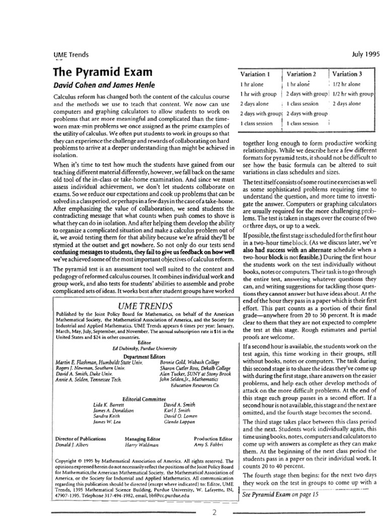 Pyramid Exam David Cohen | PDF | Sat | Test (Assessment)