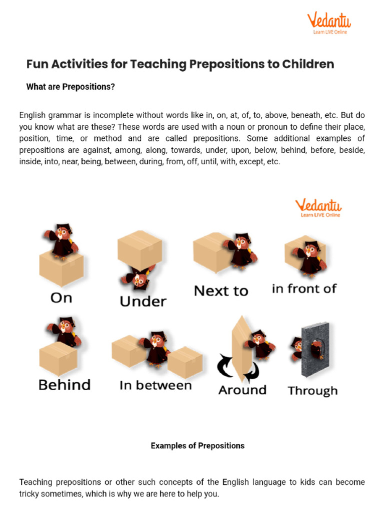 Fun Activities For Teaching Prepositions To Children Pdf
