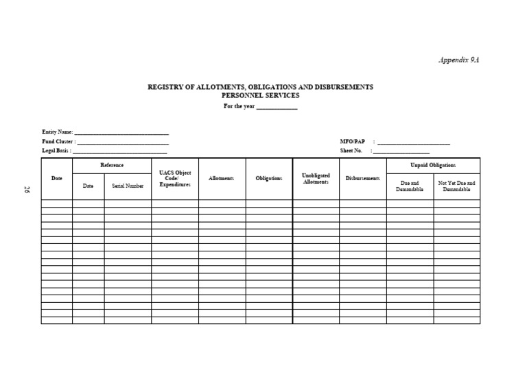 Financial Allotment Registry | PDF