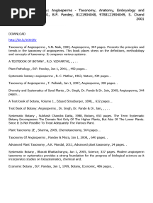 A Textbook of Botany Angiosperms Taxonomy Anatomy Embryology and Economic Botany