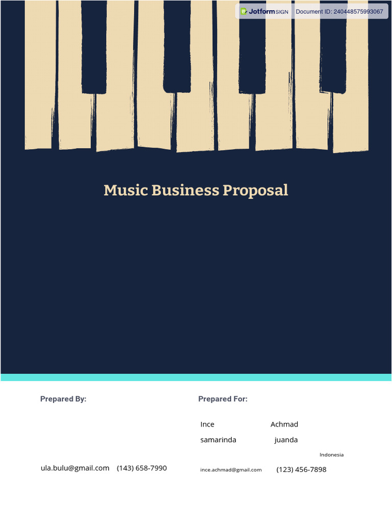 Music Business Proposal PDF Marketing Social Media