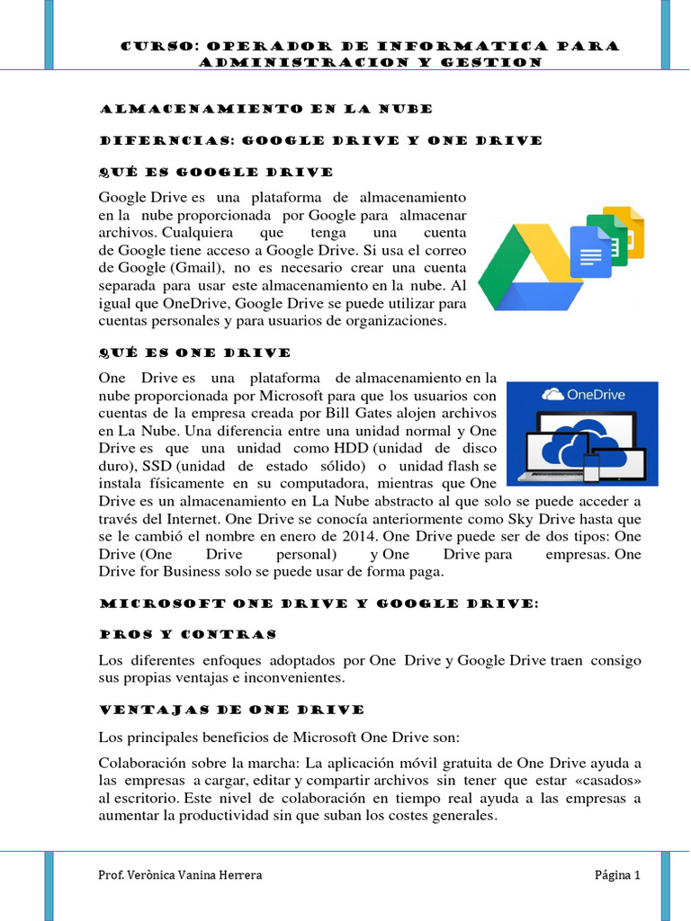 Comparativa: Google Drive vs OneDrive | PDF | Archivo de computadora ...