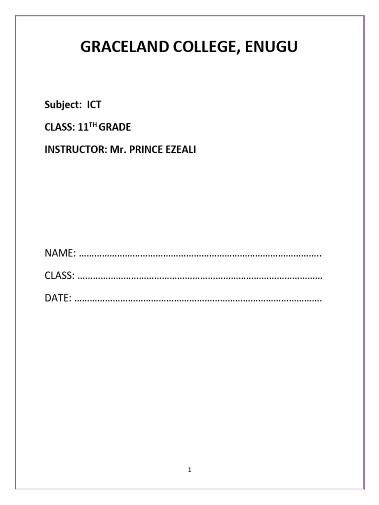 I.C.T 11TH Grade Second Term Note Edited | PDF | Computer Program ...