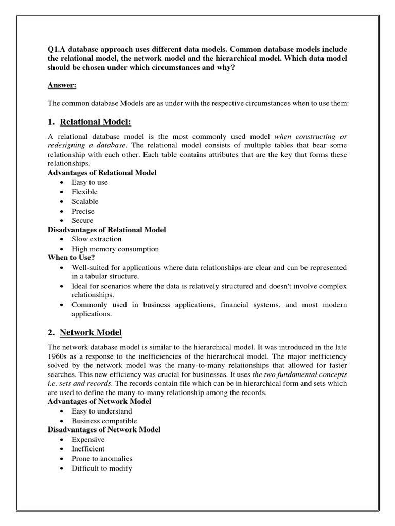 Choosing the Right Database Model | PDF | Databases | Data Model