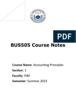 BUS505 (Accounting Principles) Course Notes