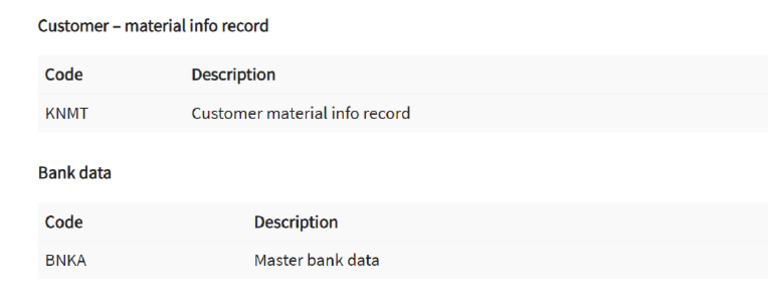 Customer - Material and Bank Tables | PDF