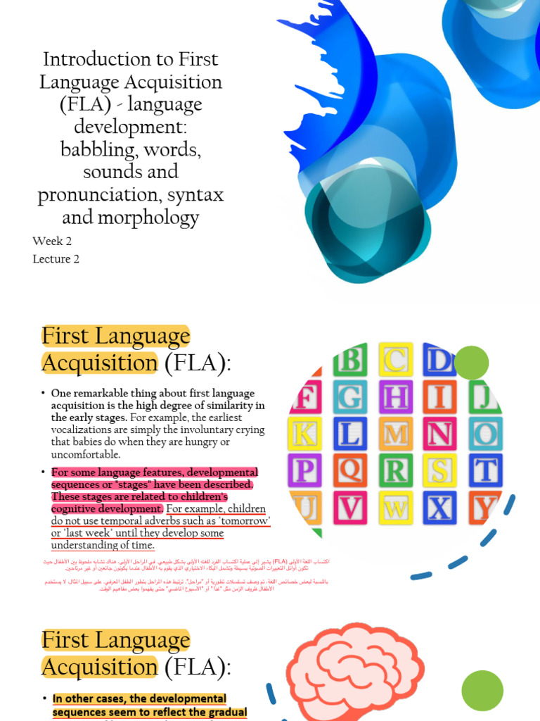 Introduction To First Language Acquisition (FLA) - Language Development ...