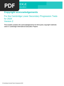 Cambridge Lower Secondary 2024 Copyright Acknowledgement Booklet v2 - tcm143-707681
