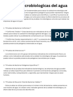 Las Pruebas Microbiológicas Del Agua