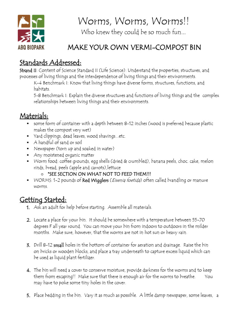 Worm Compost Instructions | Download Free PDF | Compost