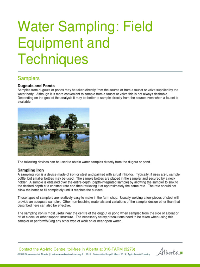 Ws Field Equipment and Techniques | PDF | Water | Precipitation (Chemistry)