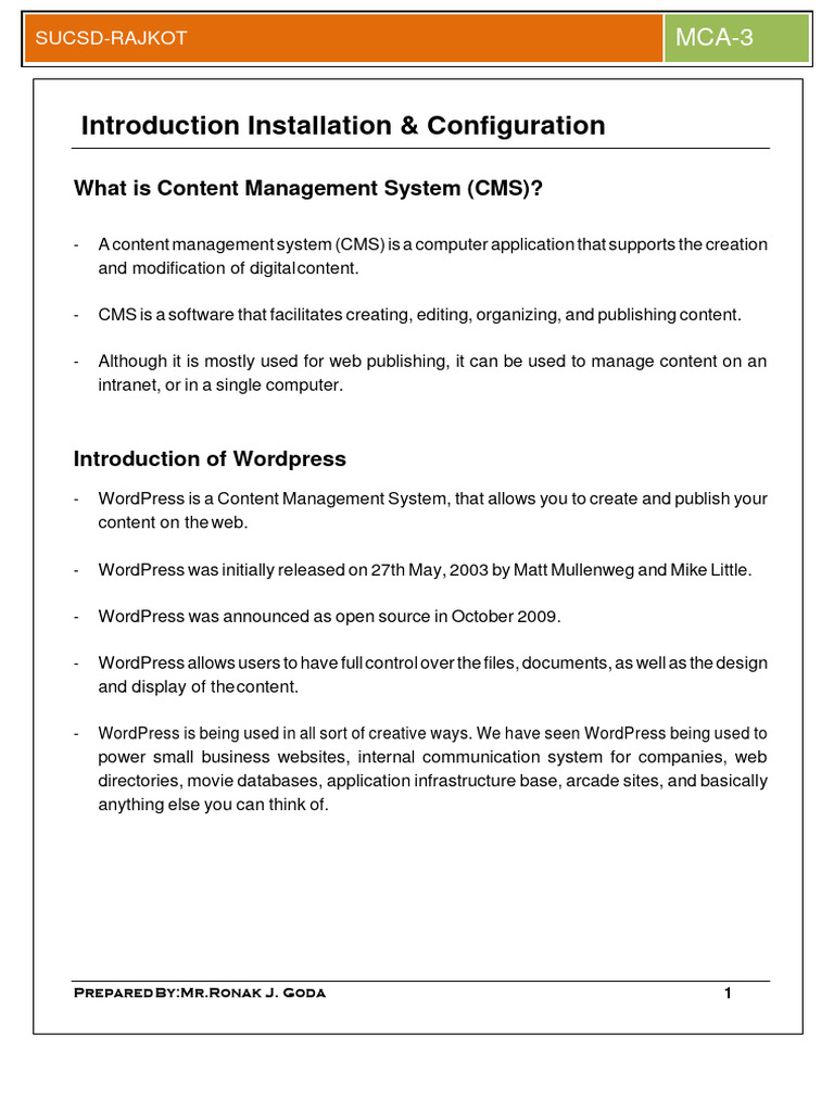 WordPress Material | PDF | Word Press | Computer File