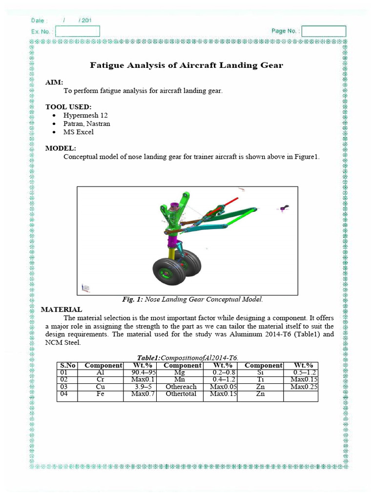 01 Fatigue Analysis of Aircraft Landing Gear PDF Strength Of
