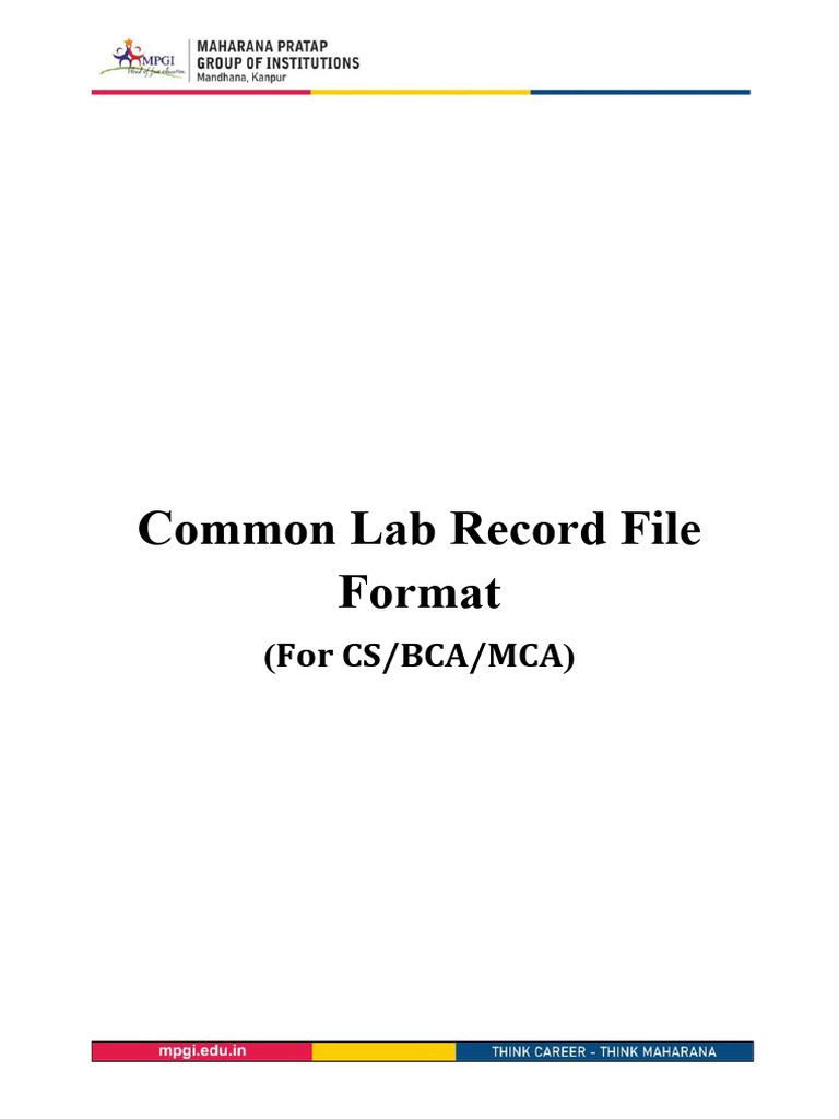 Lab Record Format for Engineering Students | PDF | Technology & Engineering