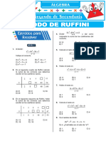 Metodo de Ruffini para Segundo Grado de Secundaria