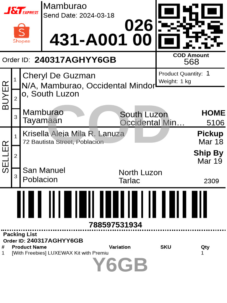 COD Order and Packing List Details | PDF