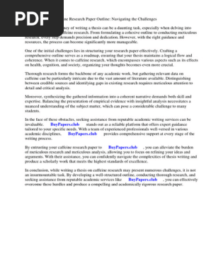 Caffeine Research Paper Outline