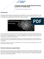 Reinforcement Learning Model Based Planning Dynamic Programming