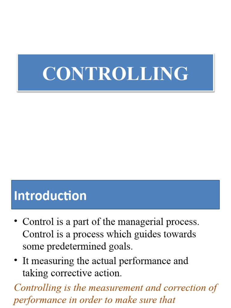 Understanding Managerial Control Processes | PDF