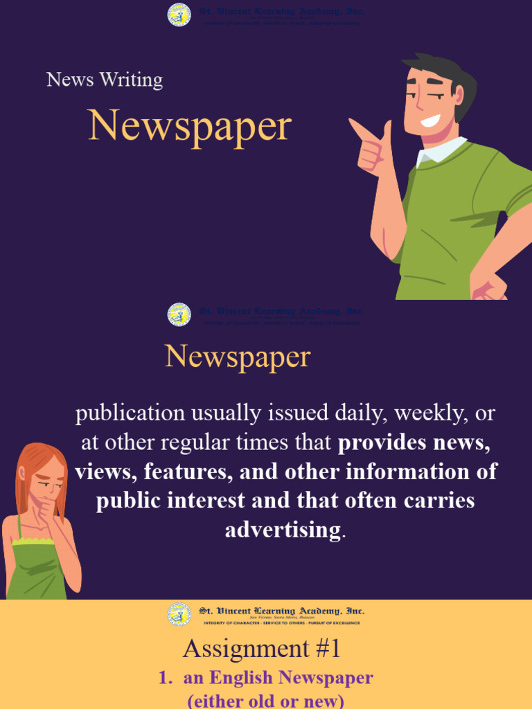 Newspaper Assignment Guidelines | PDF | Cost Of Living | Part Of Speech