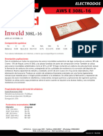 Ficha Técnica de Electrodo AWS E 308L-16 INWELD
