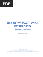 Usability Evaluation of Unidays': On Android, Ios, Windows