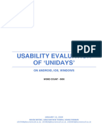 Usability Evaluation of Unidays': On Android, Ios, Windows